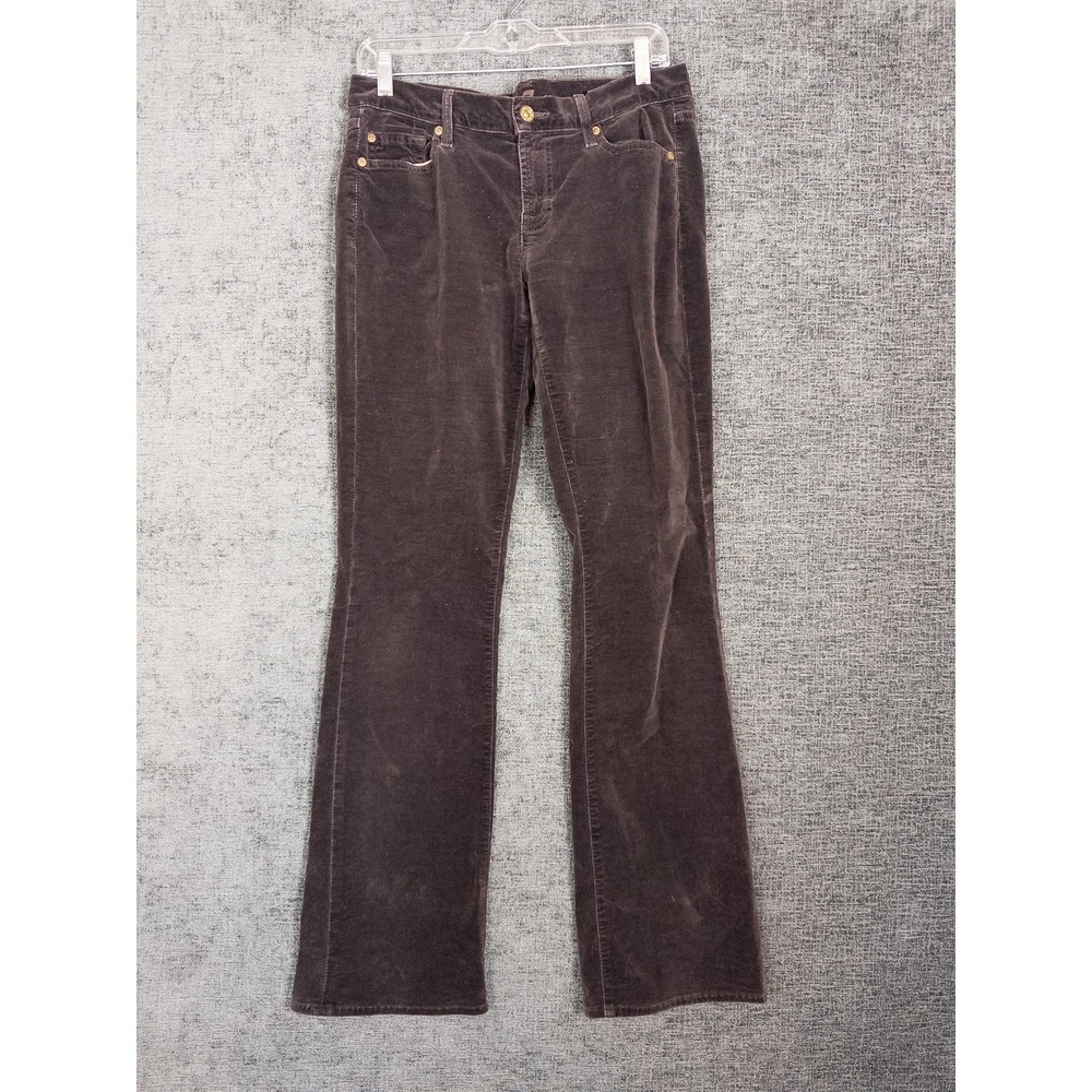 Y2K 7 For All Mankind Velour Jeans Womens‎ 30 Brown Bootcut High Rise